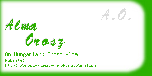 alma orosz business card